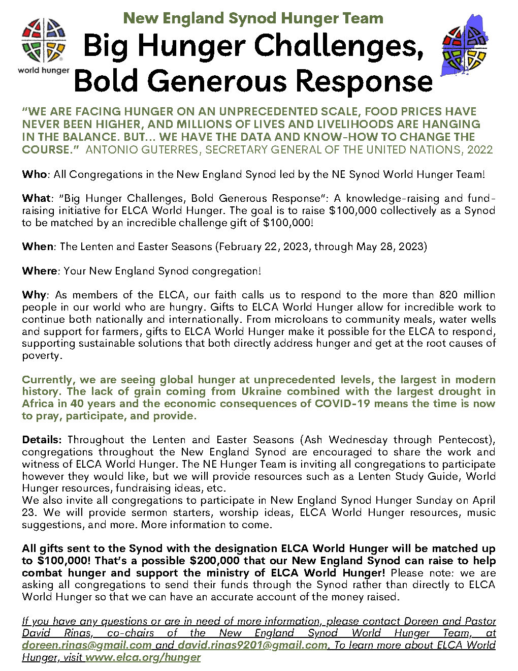 Big Hunger Challenges Bold Generous Response PDF 2023